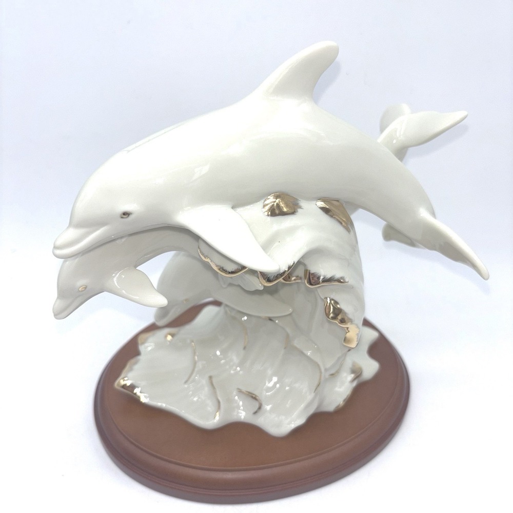 Vintage 1995 Lenox‎ Between Sea And Sky Dolphin Fine Porcelain Gold Accents